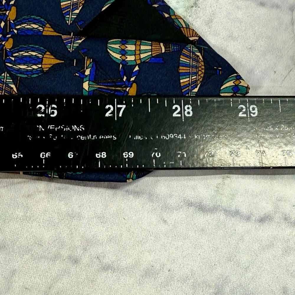 Dunhill Men's Silk Tie Hot Air Balloons‎ Navy Made in Italy 58